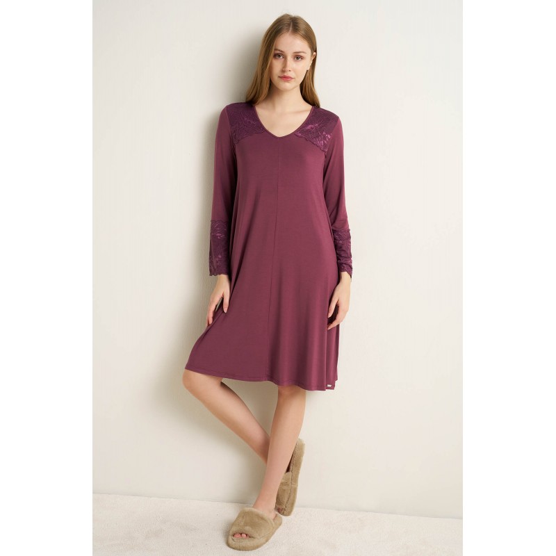Νυχτικό Micromodal με Δαντέλα MAUVE MISTY (25074-MAUVE MISTY) Νυχτικό Micromodal με Δαντέλα MAUVE MISTY (25074-MAUVE MISTY)