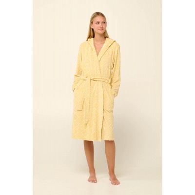 Μονόχρωμή Frottee Γυναικεία Ρόμπα YELLOW BANANA (22535-YELLOW BANANA)
