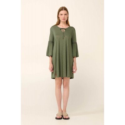 Καλοκαιρινό Φόρεμα από Viscose GREEN OLIVE (22502-GREEN OLIVE)