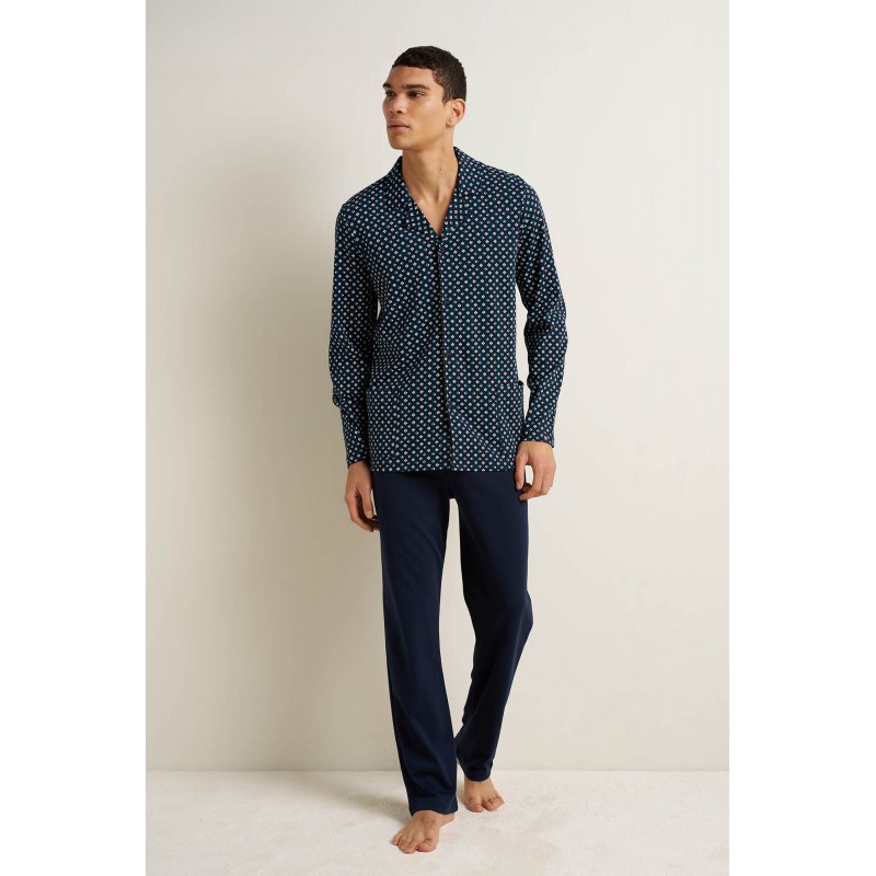 Ανδρική Βαμβακερή Κουμπωτή Πυτζάμα BLUE (25653-BLUE) Ανδρική Βαμβακερή Κουμπωτή Πυτζάμα BLUE (25653-BLUE)
