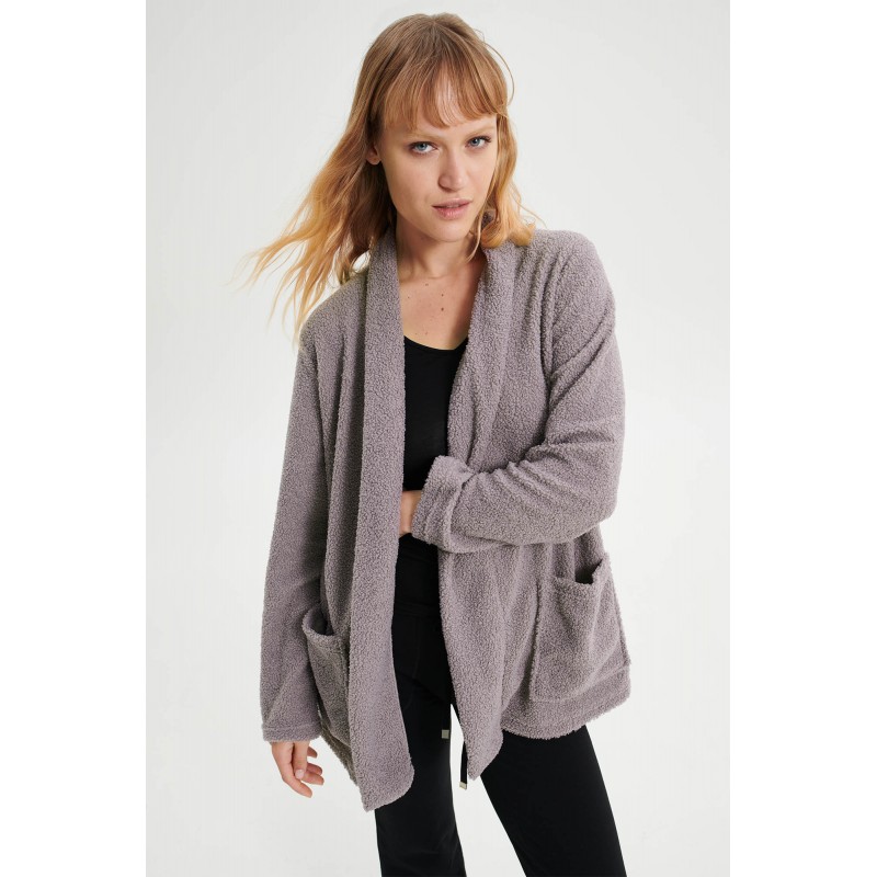 Ζακέτα με Τσέπες GRAY MAUVE (70083-GRAY MAUVE)