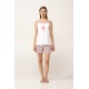 Βαμβακερό Baby Doll με Τιράντες WHITE (24258-WHITE)