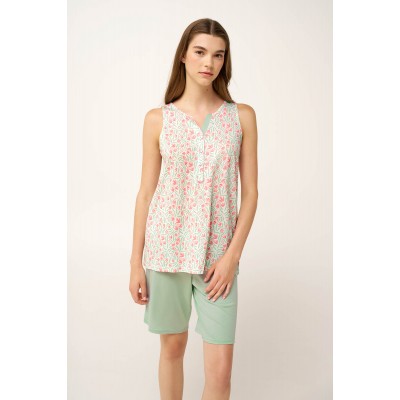 Γυναικεία Cotton-Modal Πυτζάμα με Πατιλέτα MINT GRAY (24074-MINT GRAY)