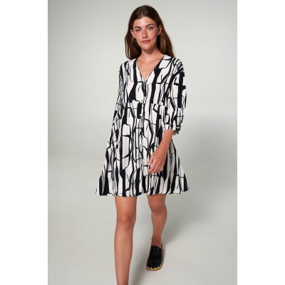 Εμπριμέ Κουμπωτό Καφτάνι BLACK (20440-BLACK)