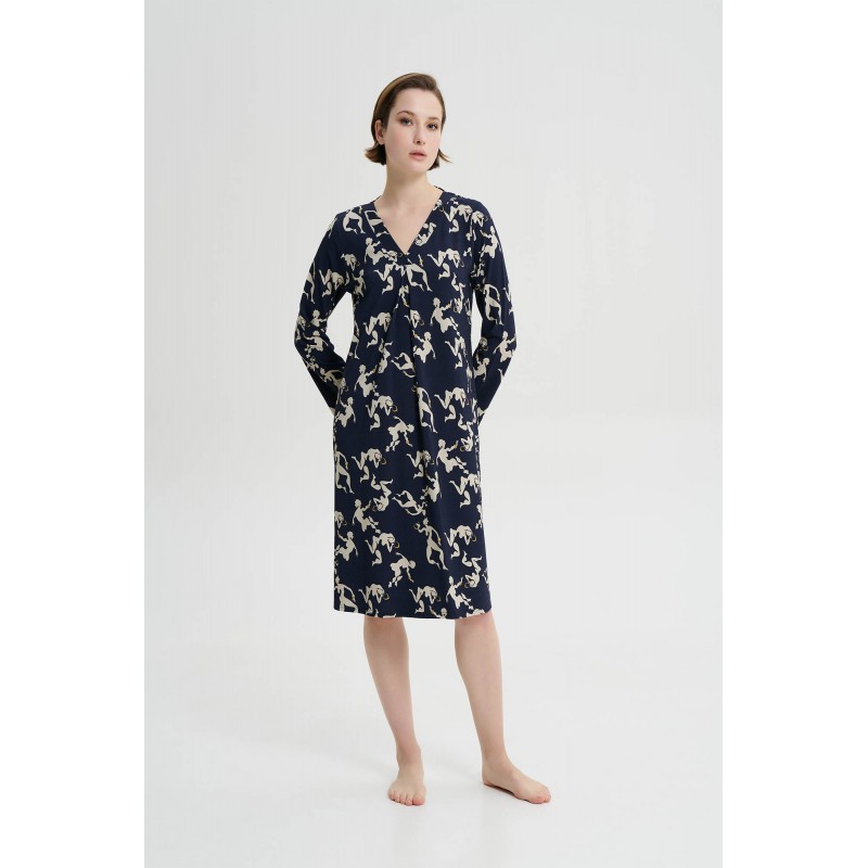 Νυχτικό με Πιέτα BLUE BLAZER (19079-BLUE BLAZER)
