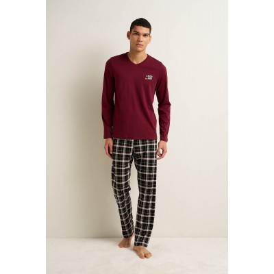 Ανδρική Βαμβακερή Πυτζάμα με V RED WINDSOR (25683-RED WINDSOR)