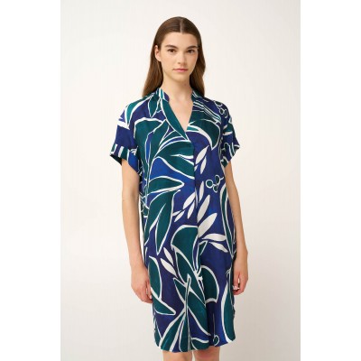 Καλοκαιρινό Ωκεάνιο Φόρεμα από Ποπλίνα BLUE PRINT (24410-BLUE PRINT)