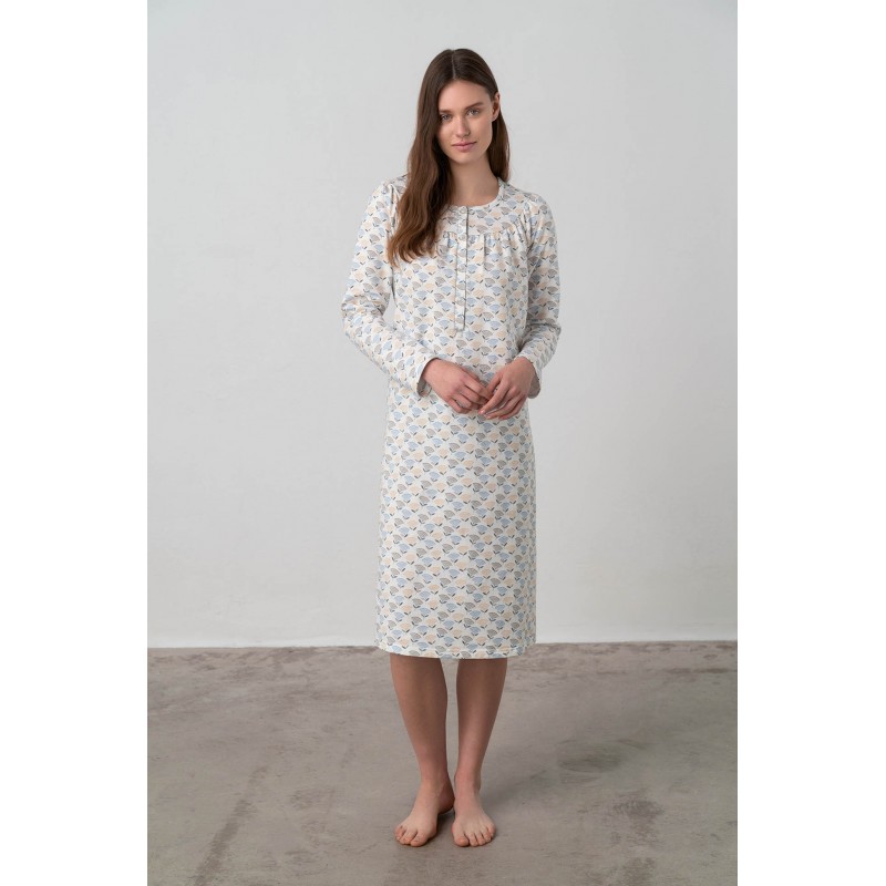 Εμπριμέ Νυχτικό με Πατιλέτα GRAY SILVER (17145-GRAY SILVER)