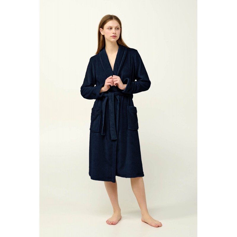 Μακριά Γυναικεία Σταυρωτή Ρόμπα BLUE (23361-BLUE)