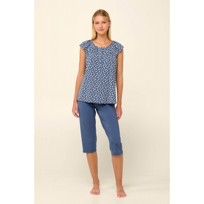 Γυναικεία Πυτζάμα Micromodal με Σούρες και Πατιλέτα BLUE RAF (22054-BLUE RAF)