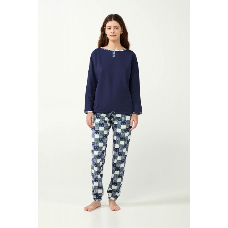 Πυτζάμα Φούτερ με Patchwork Μοτίβο BLUE PATRIOT (21433-BLUE PATRIOT) Πυτζάμα Φούτερ με Patchwork Μοτίβο BLUE PATRIOT (21433-BLUE PATRIOT)