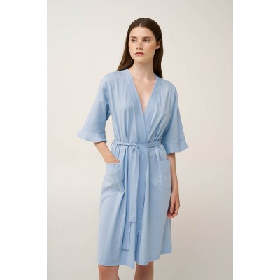 Γυναικεία Σταυρωτή Βαμβακερή Ρόμπα BLUE KENTUCKY (24250-BLUE KENTUCKY)