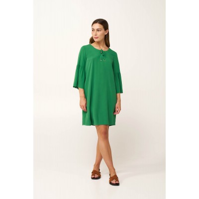 Καλοκαιρινό Κρεπ Φόρεμα με Μανίκι GREEN VERDANT (24459-GREEN VERDANT)