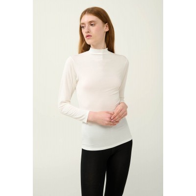 Γυναικείο Φανελάκι με Ψηλή Λαιμόκοψη CREAM (23818-CREAM)