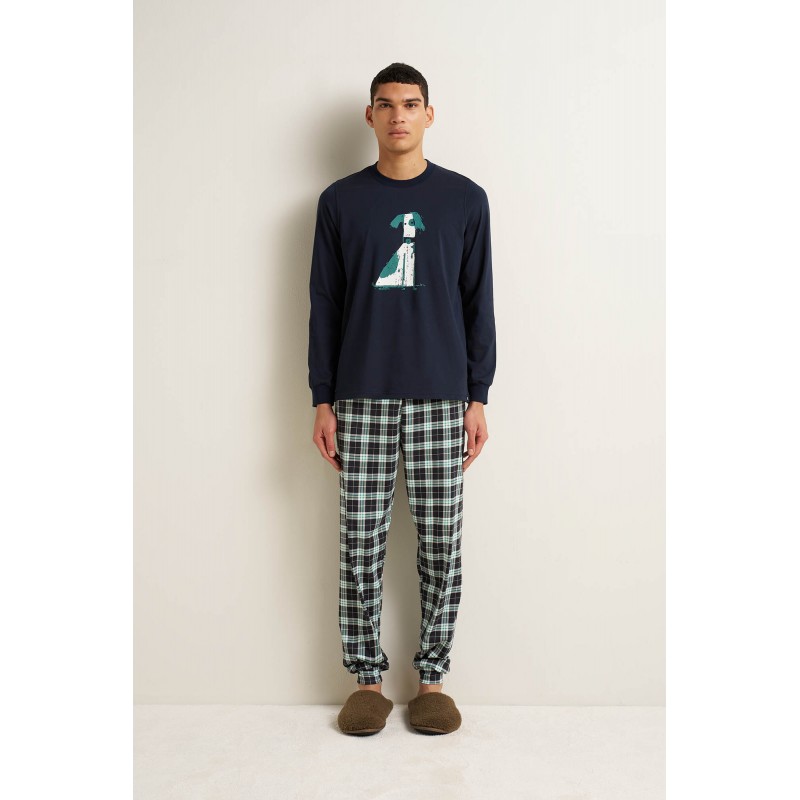 Ανδρική Βαμβακερή Πυτζάμα με Μανσέτες BLUE (25661-BLUE) Ανδρική Βαμβακερή Πυτζάμα με Μανσέτες BLUE (25661-BLUE)