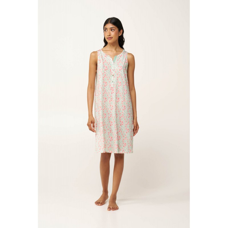Φλοράλ Νυχτικό Cotton-Modal με Πατιλέτα MINT GRAY (24075-MINT GRAY) Φλοράλ Νυχτικό Cotton-Modal με Πατιλέτα MINT GRAY (24075-MINT GRAY)