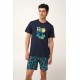 Ανδρική Βαμβακερή Tropical Πυτζάμα BLUE (24630-BLUE)