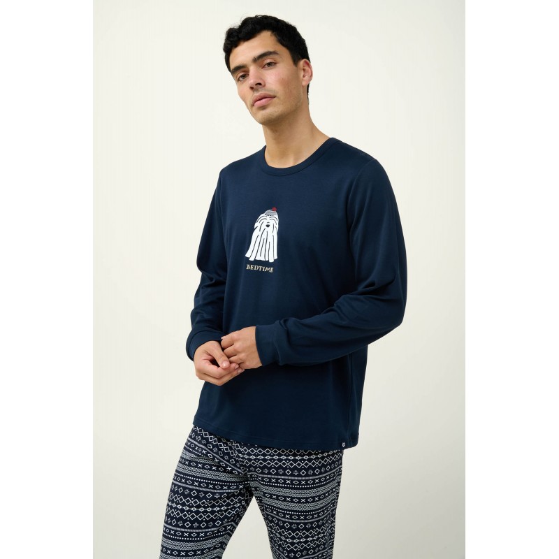 Ανδιρκή Βαμβακερή Πυτζάμα με Μανσέτες BLUE (23601-BLUE) Ανδιρκή Βαμβακερή Πυτζάμα με Μανσέτες BLUE (23601-BLUE)