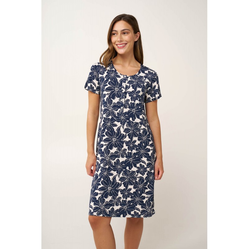 Φλοράλ Νυχτικό Micromodal με Πατιλέτα BLUE BLAZER (24100-BLUE BLAZER) Φλοράλ Νυχτικό Micromodal με Πατιλέτα BLUE BLAZER (24100-BLUE BLAZER)