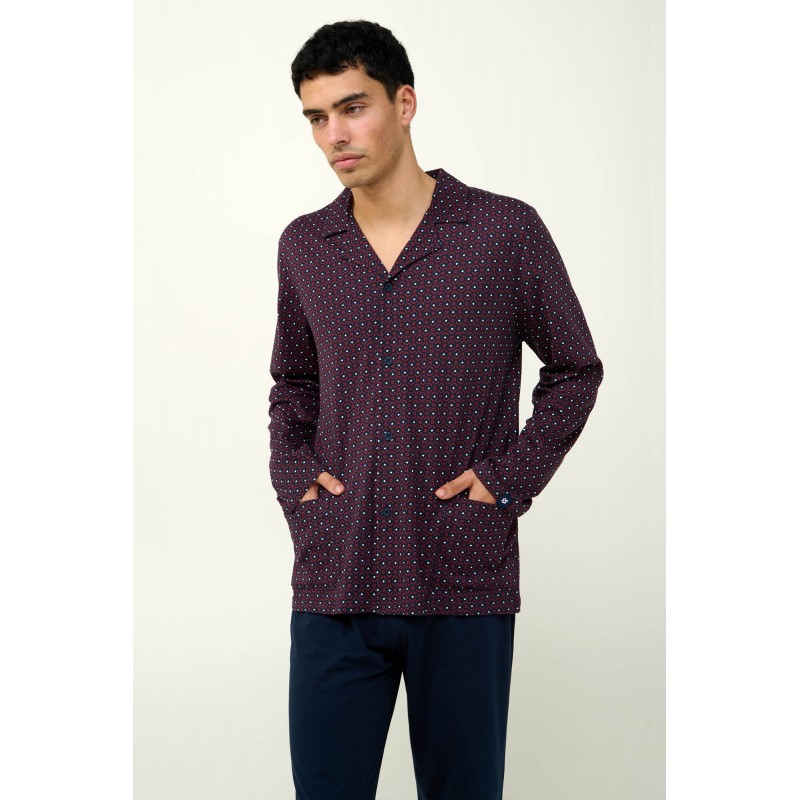 Ανδρική Βαμβακερή Κουμπωτή Πυτζάμα BLUE (23613-BLUE) Ανδρική Βαμβακερή Κουμπωτή Πυτζάμα BLUE (23613-BLUE)
