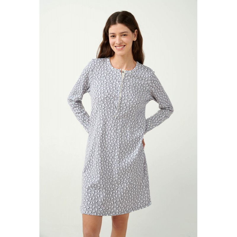 Interlock Νυχτικό με Πατιλέτα LIGHT GRAY (21451-LIGHT GRAY)