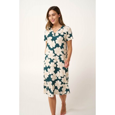 Νυχτικό Micromodal με Κοντά Μανίκια GREEN TEAL (24003-GREEN TEAL)