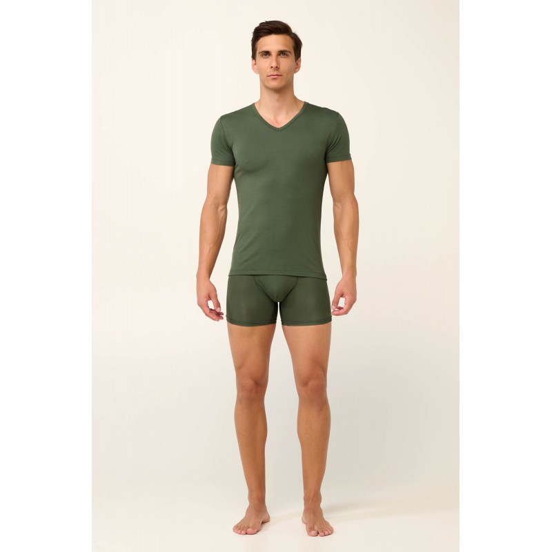 Μονόχρωμο Ανδρικό Φανελάκι Micromodal GREEN IVY (22852-GREEN IVY)