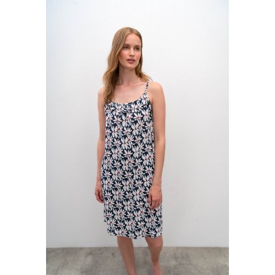 Φλοράλ Νυχτικό με Τιράντες BLUE CAPTAIN (16137-BLUE CAPTAIN)