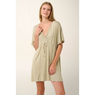 Κοντό Καλοκαιρινό Φόρεμα από Viscose Flama BEIGE SPRAY (22885-BEIGE SPRAY)