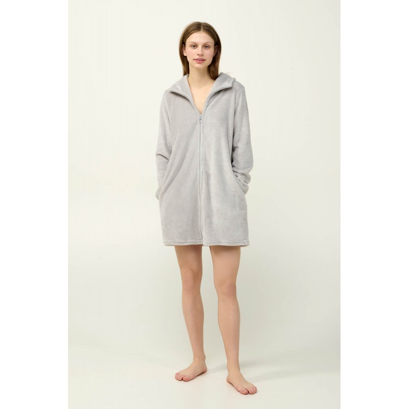 Γυναικεία Fleece Ρόμπα με Φερμουάρ GRAY SILVER (23282-GRAY SILVER) Γυναικεία Fleece Ρόμπα με Φερμουάρ GRAY SILVER (23282-GRAY SILVER)