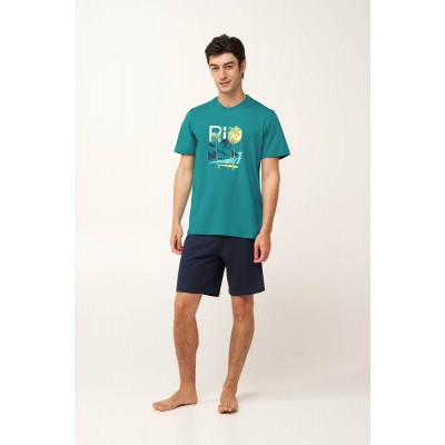 Ανδρική Βαμβακερή Tropical Πυτζάμα AQUA BAY (24635-AQUA BAY)