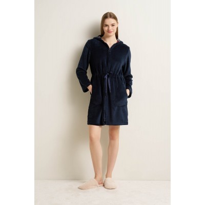 Γυναικεία Fleece Ρόμπα με Φερμουάρ BLUE (25609-BLUE)