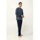Ανδρική Βαμβακερή Πυτζάμα με V Λαιμόκοψη BLUE (23671-BLUE)