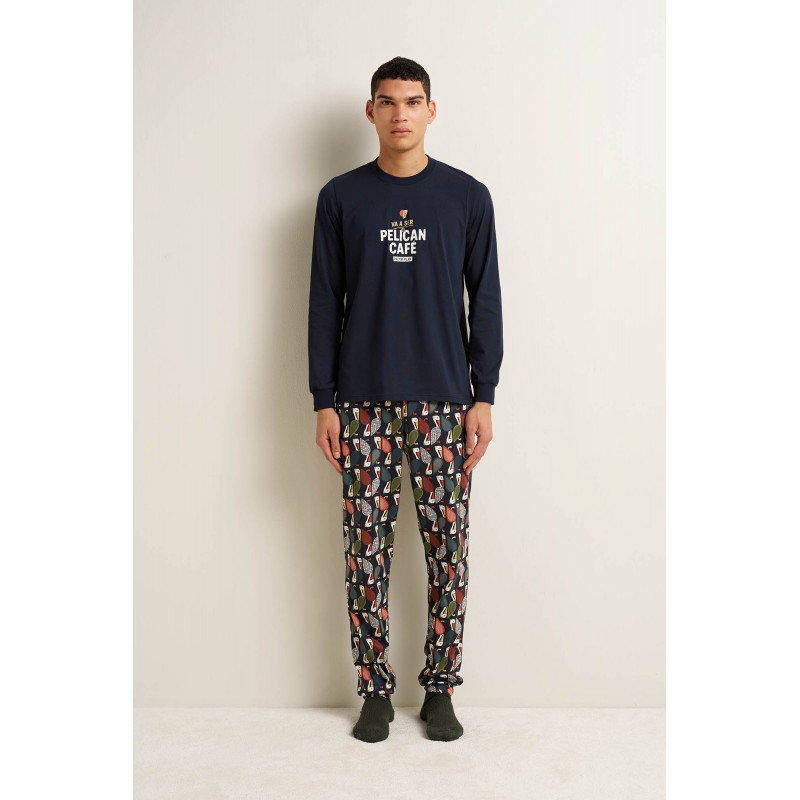 Ανδρική Βαμβακερή Πυτζάμε με Μανσέτες BLUE (25631-BLUE) Ανδρική Βαμβακερή Πυτζάμε με Μανσέτες BLUE (25631-BLUE)