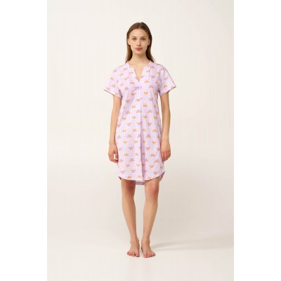 Βαμβακερό Νυχτικό με Πιέτα LILLA PASTEL (24317-LILLA PASTEL)