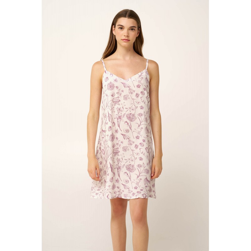 Φλοράλ Νυχτικό με Τιράντες ROSE DUSTY (24137-ROSE DUSTY)