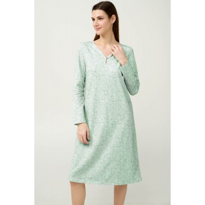 Χειμερινό Βαμβακερό Φούτερ Νυχτικό GREEN FROSTY (23264-GREEN FROSTY)