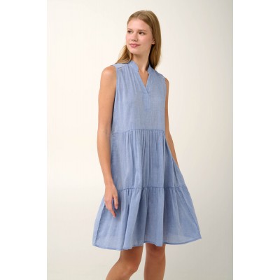 Αμάνικο Καλοκαιρινό Φόρεμα με V Λαιμόκοψη BLUE INFINITY (22881-BLUE INFINITY)