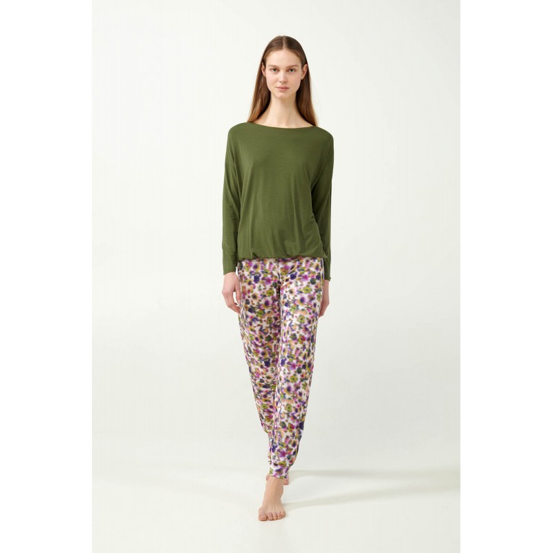 Micromodal Φλοράλ Πυτζάμα GREEN MOSS (21063-GREEN MOSS)