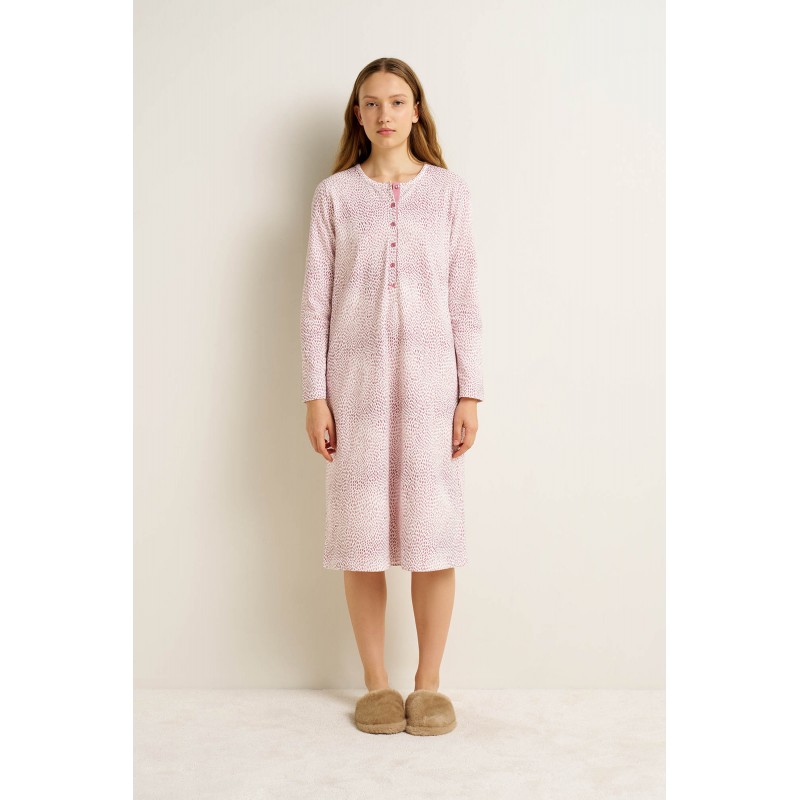 Βαμβακερό Φούτερ Νυχτικό με Πατιλέτα PINK CYCLAMEN (25243-PINK CYCLAMEN) Βαμβακερό Φούτερ Νυχτικό με Πατιλέτα PINK CYCLAMEN (25243-PINK CYCLAMEN)