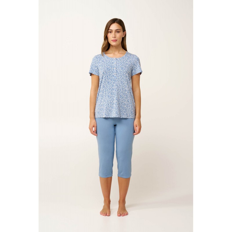 Γυναικεία Micromodal Πυτζάμα με Πατιλέτα BLUE RAIN (24090-BLUE RAIN) Γυναικεία Micromodal Πυτζάμα με Πατιλέτα BLUE RAIN (24090-BLUE RAIN)