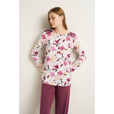 Γυναικεία Micromodal Πυτζάμα  με Πατιλέτα MAUVE MISTY (25066-MAUVE MISTY)