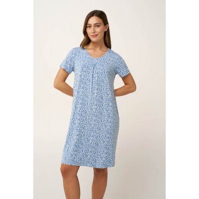 Micromodal Νυχτικό με Πιέτα BLUE RAIN (24093-BLUE RAIN)