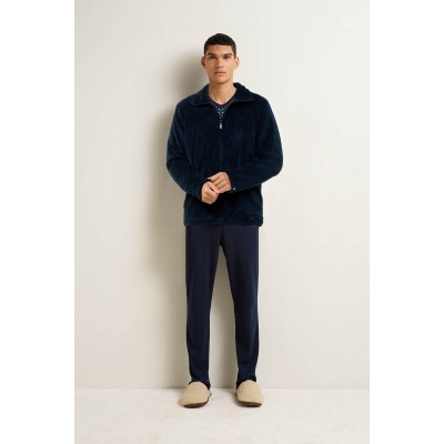 Ανδρική Fleece Ζακέτα με Φερμουάρ BLUE (25656-BLUE)