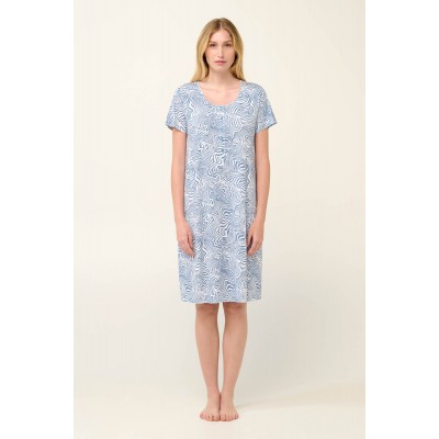 Καλοκαιρινό Νυχτικό Micromodal με Πατιλέτα BLUE SERENE (22013-BLUE SERENE)