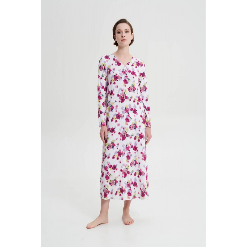 Μακρύ Νυχτικό με Κουμπί FUCHSIA BERRY (19035-FUCHSIA BERRY)