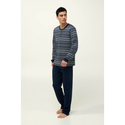 Ανδιρκή Βαμβακερή Πυτζάμα με Πατιλέτα BLUE (23600-BLUE)