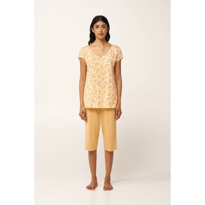 Γυναικεία Πυτζάμα με Κάπρι Παντελόνι YELLOW SUN (24052-YELLOW SUN)