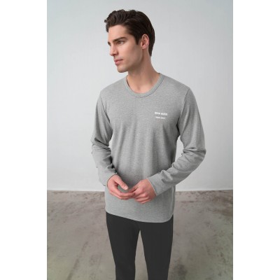 Πυτζάμα με Μακρύ Μανίκι GRAY MELANGE (21901-GRAY MELANGE)