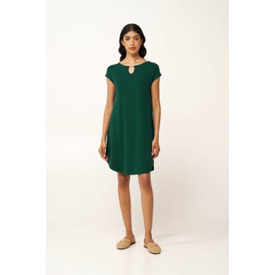 Μονόχρωμο Καλοκαιρινό Viscose Φόρεμα με GREEN GARDEN (24488-GREEN GARDEN)